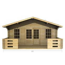 5m x 3m Deluxe Apex Log Cabin - Double Glazing - 44mm Wall Thickness (2087) 