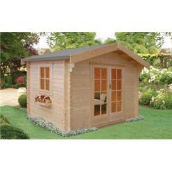 2.99m x 2.99m DALBY LOG CABIN - 28MM TONGUE AND GROOVE LOGS