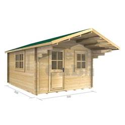 3m x 3m Deluxe Apex Log Cabin - Double Glazing - 70mm Wall Thickness (2025)