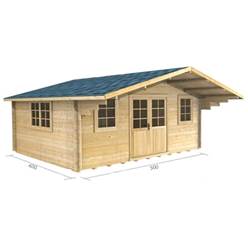 5m x 4m Deluxe Apex Log Cabin - Double Glazing - 34mm Wall Thickness (2109) 